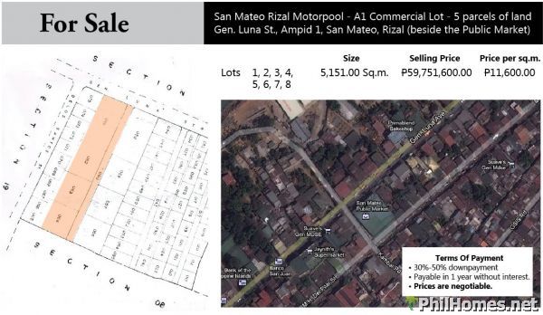 5151 sqm Commercial Lot For Sale at Ampid 1 San Mateo