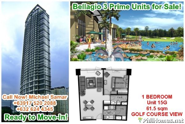 Bellagio 3 - Manila Golf Course View - 1 Bed Units - READY FOR OCCUPANCY