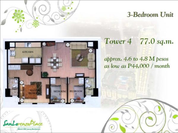 SAN LORENZO PLACE- 3BEDROOMS CONDOMINIUM IN MAKATI/ RENT TO OWN CONDO FOR SALE @ NO DOWNPAYMENT NEAR MRT AYALA EDSA