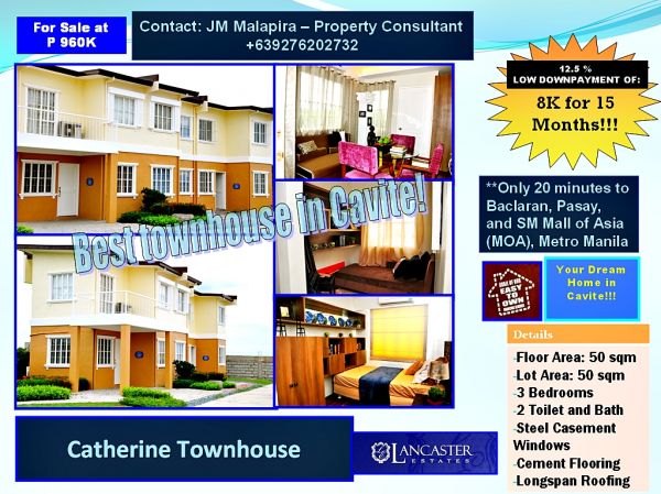 Catherine Townhouse in Lancaster Cavite 9K a Month