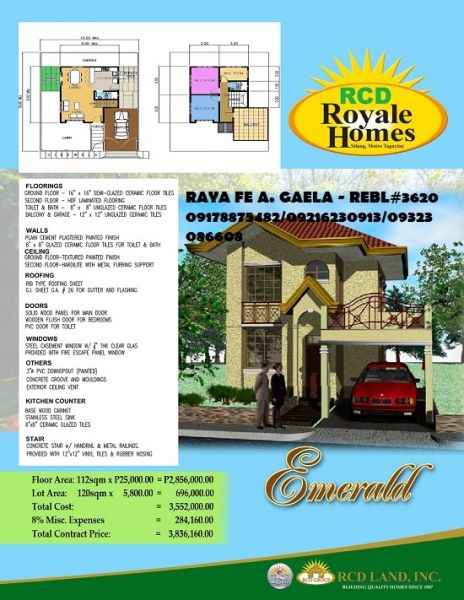 House and Lot for Sale in Silang Cavite Emerald Model